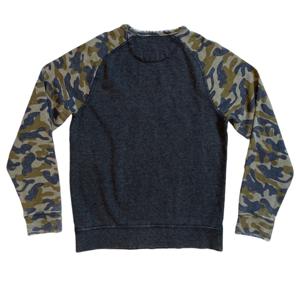 LUCKY BRAND VENICE BURNOUT LONG SLEEVE CAMO COLOR BLOCK CREWNECK **NWT** - Picture 5 of 9